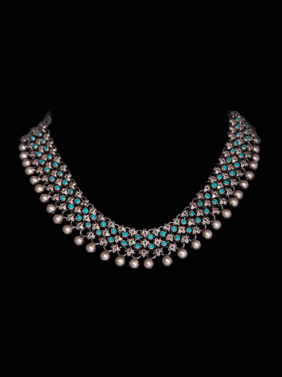 Silver Turquoise Classic Necklace view 4