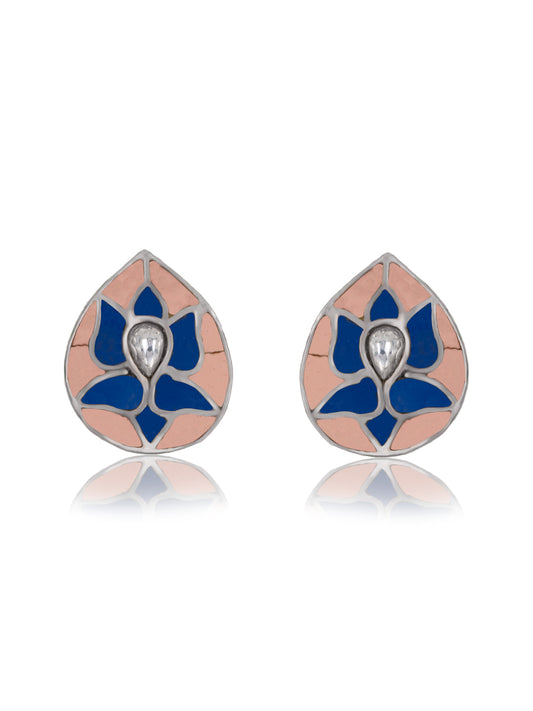 Pink and Blue Lotus Signature Studs