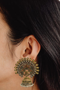925 Sterling Silver Two Tone Signature Festive Jhumki view 3