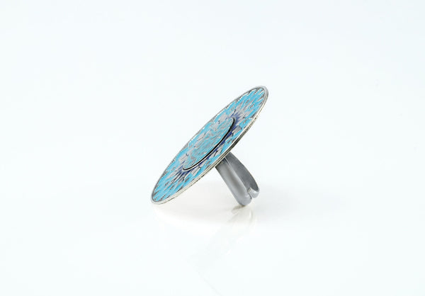 Sky Blue Pyramid Cocktail Ring alternate
