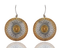 925 Sterling Silver Two Tone Mesh Earrings view 1