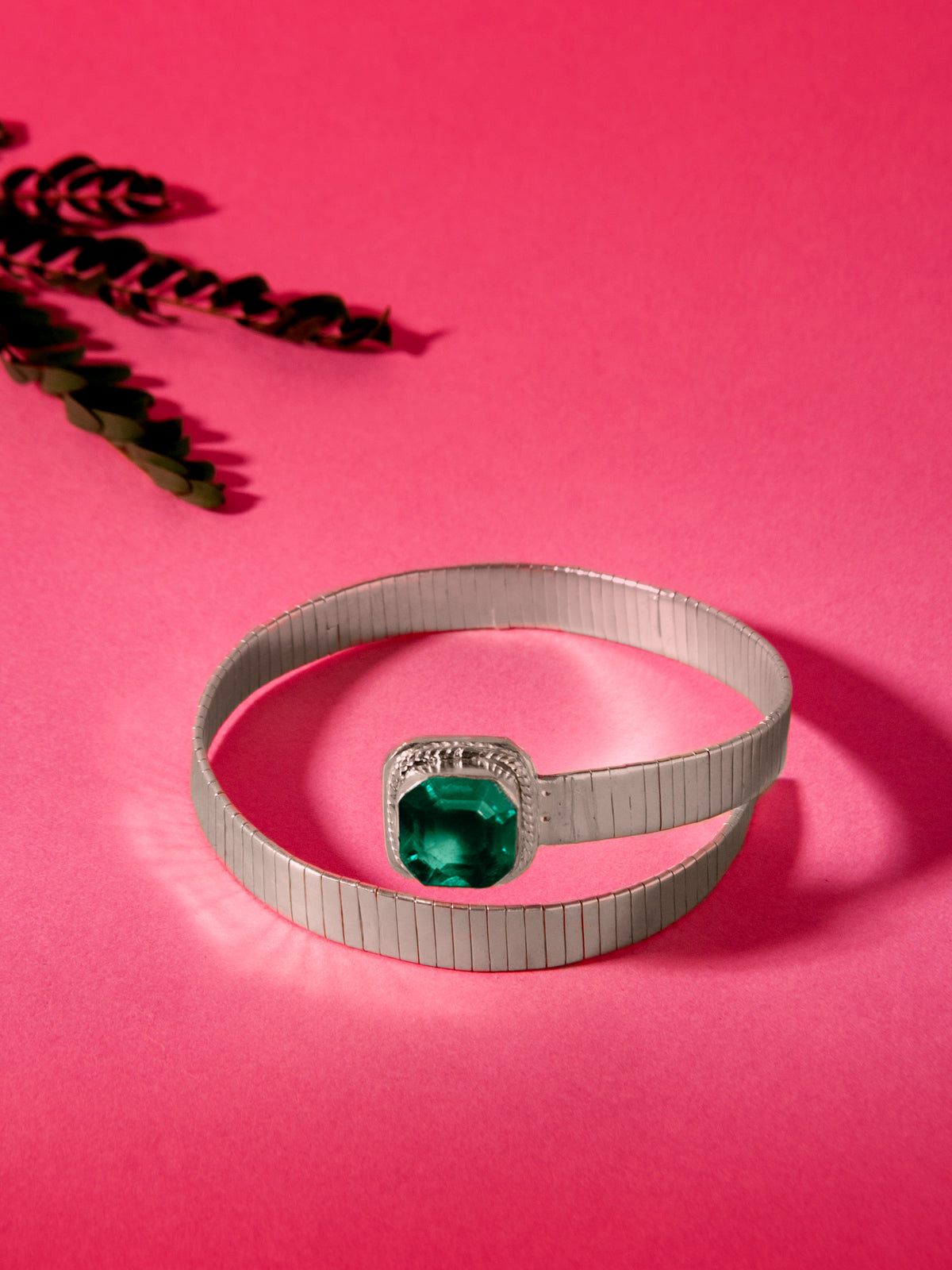 Aurora Emerald Loop Bangle view 2