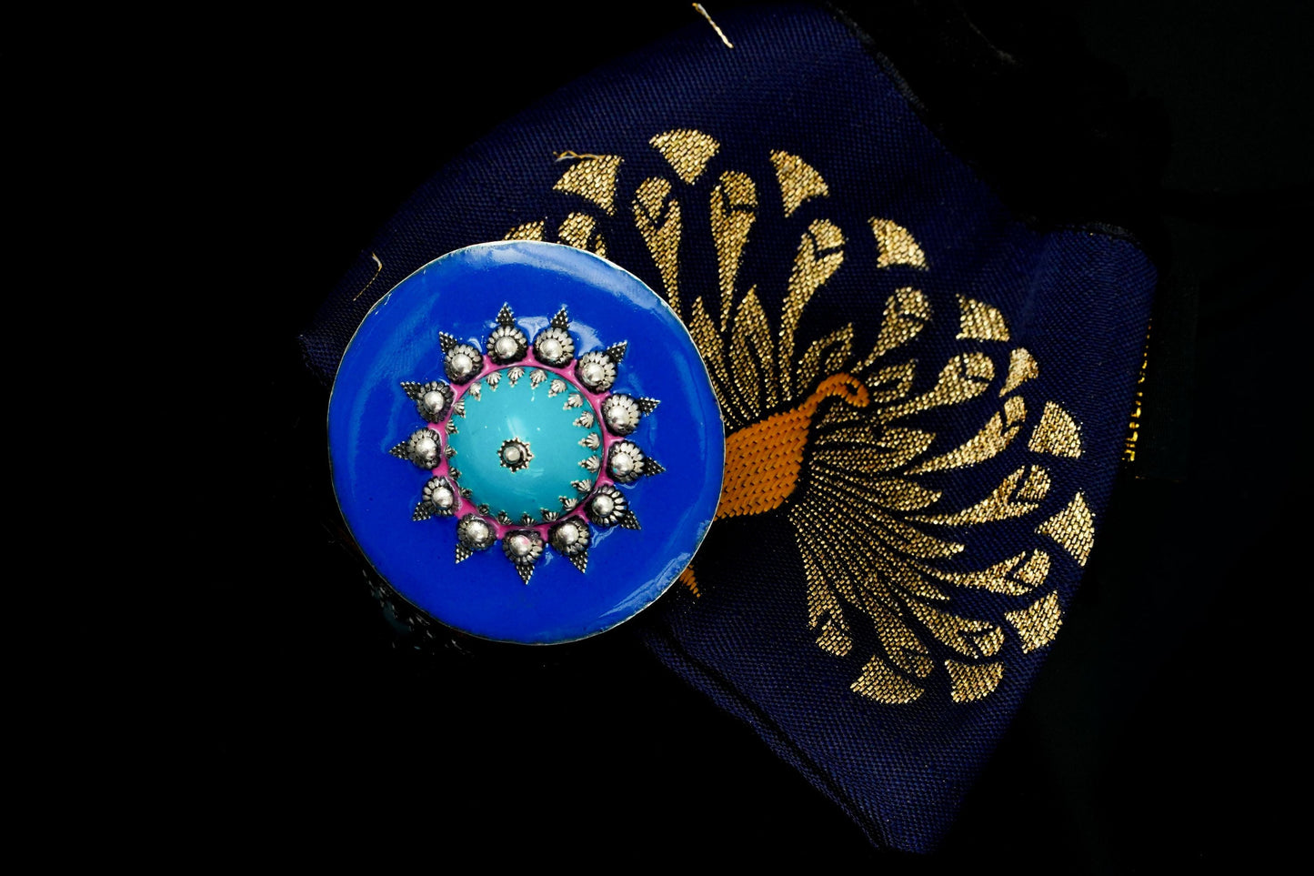 Cobalt and Sky Blue Ring - Neeta Boochra Jewellery
