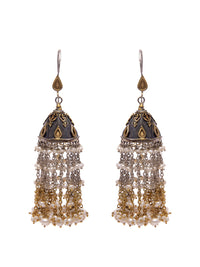 Svarnam Festive Jhumki with Pearl view 3