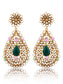 925 Sterling Silver 22K Gold Plated Multicolored Checker Crystal Earrings with Green Onyx