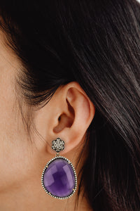 925 Sterling Silver Amethyst Earrings view 3