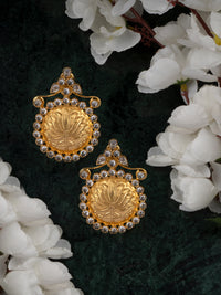 925 Sterling Silver Gold Plated Lotus Earrings view 3