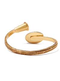 925 Sterling Silver Gold Plated Fusion Bangle with Chalcedony and Kundan work view 5