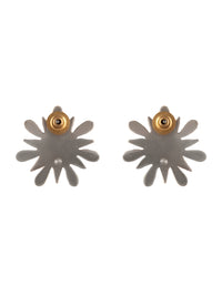925 Sterling Silver Two Tone Star Earrings view 3