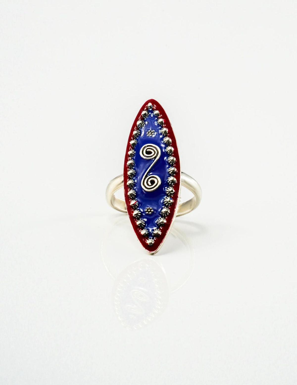 Myriad Blue and Red Long Ring view 1