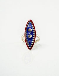 Myriad Blue and Red Long Ring view 1