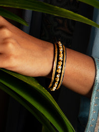 Kalbeliya Gold Kundan Cuff view 7