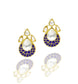 925 Silver Gold Plated Silver and Blue Kunan Studs - Neeta Boochra Jewellery