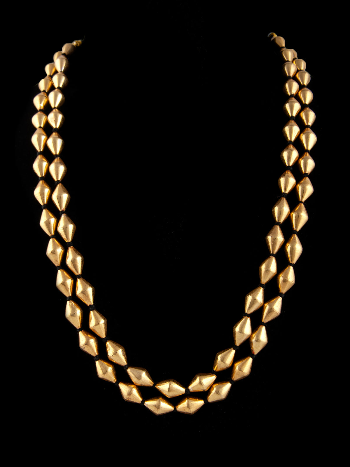 925 Sterling Silver Gold Double Layered Dholki Necklace (Size – Big) view 6