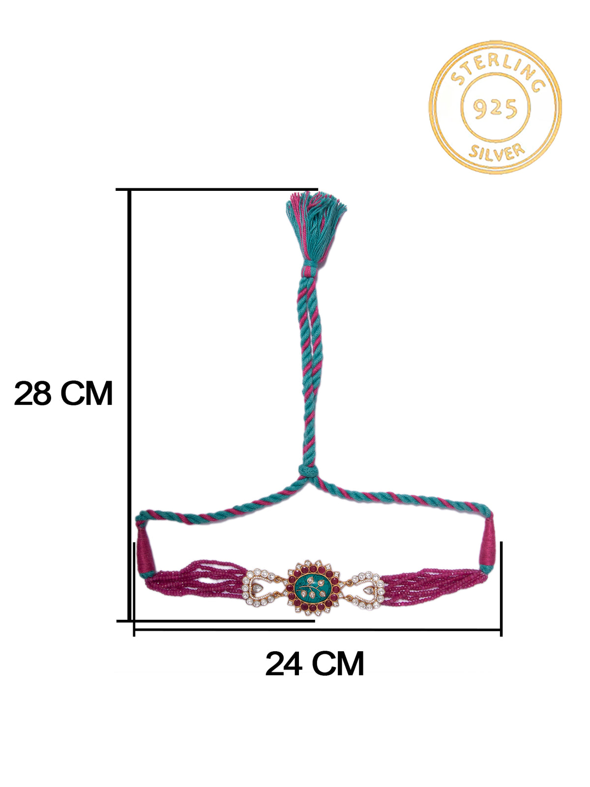 Svarnim Festive Turquoise Ruby Choker view 6