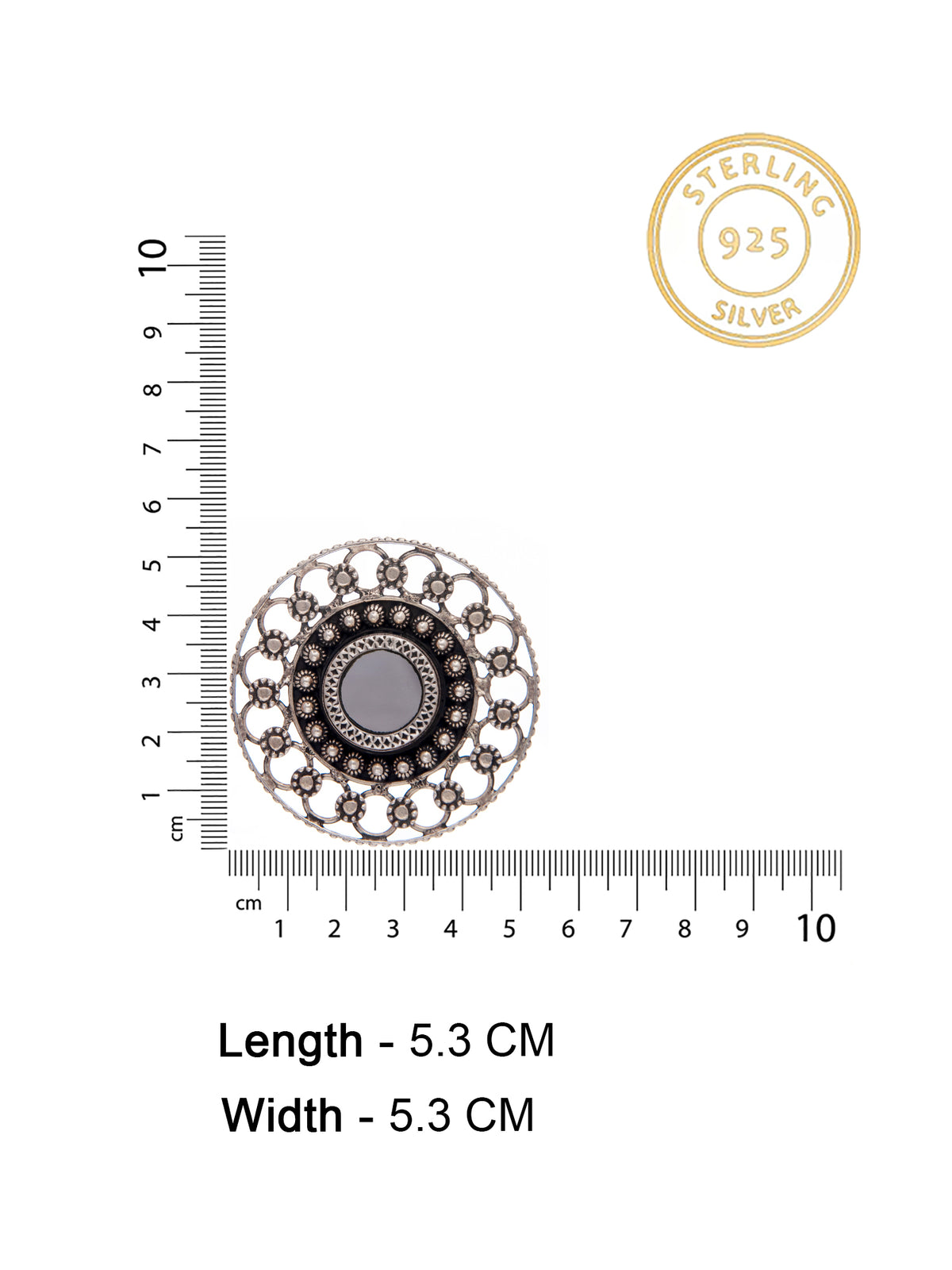 Silver Round Adjustable Ring view 4