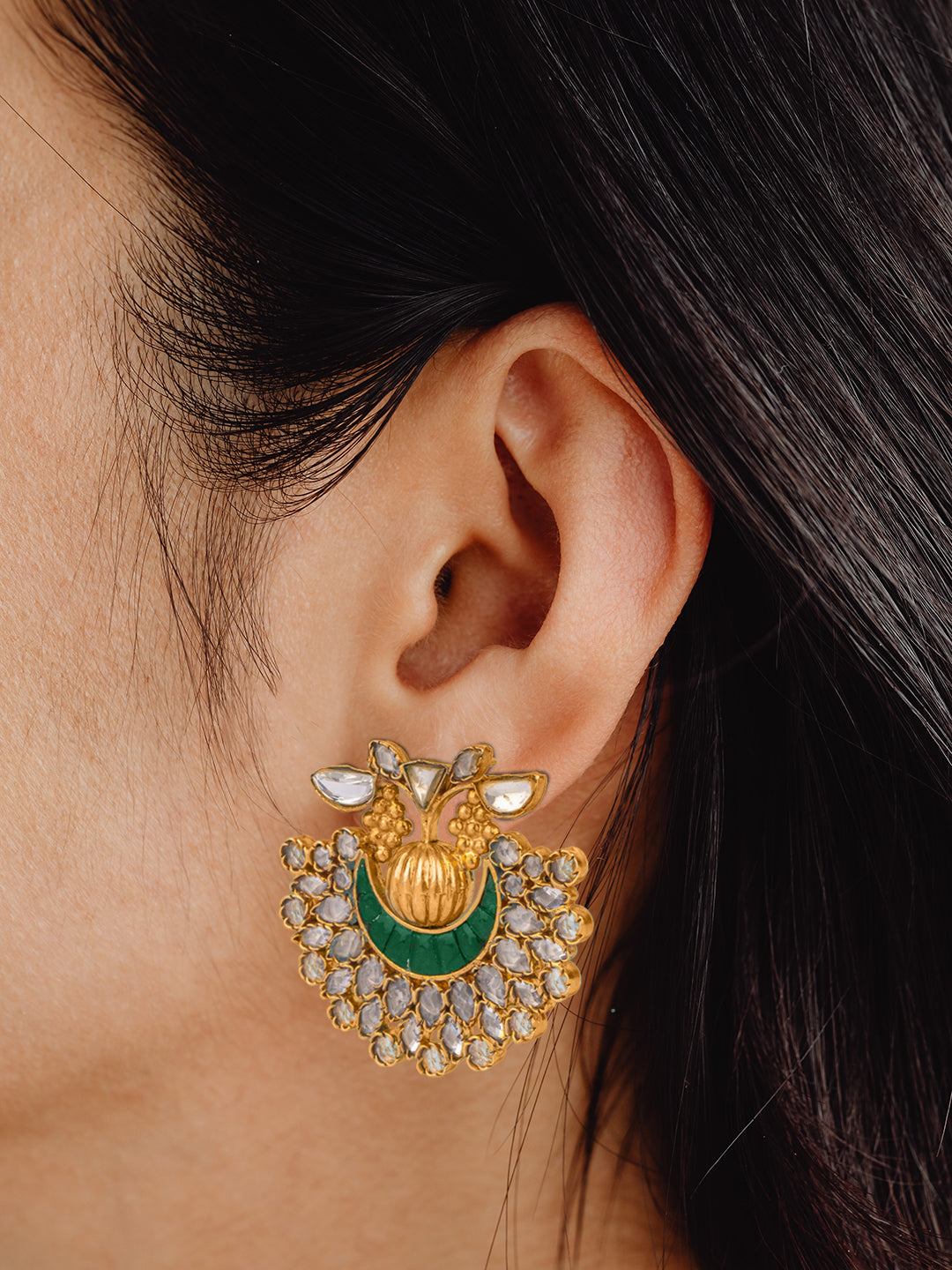 925 Sterling Silver Gold Plated Chaandbali view 2