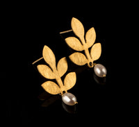 925 Sterling Silver Gold Plated Earring with Pearl Drop view 2