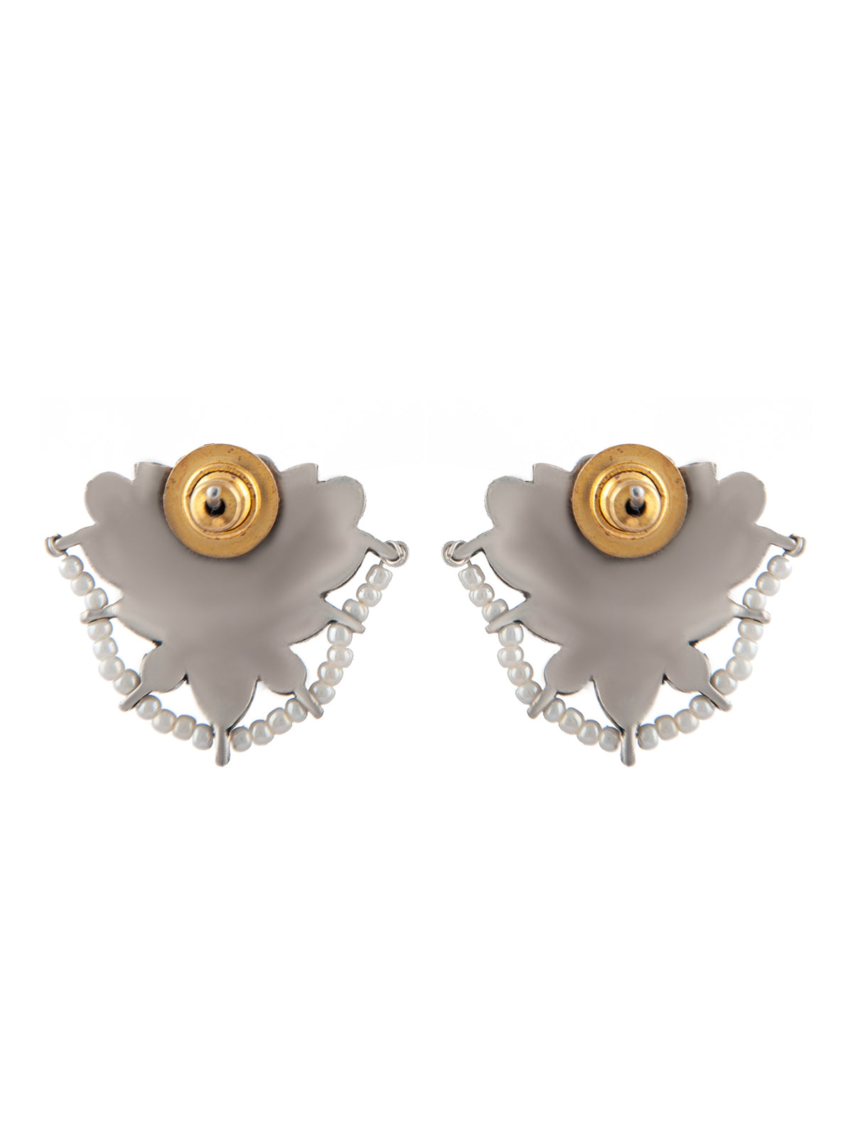 925 Sterling Silver Navratan Kundan Stud Earrings view 5