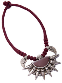 Silver Cornelion Thread Necklace view 4