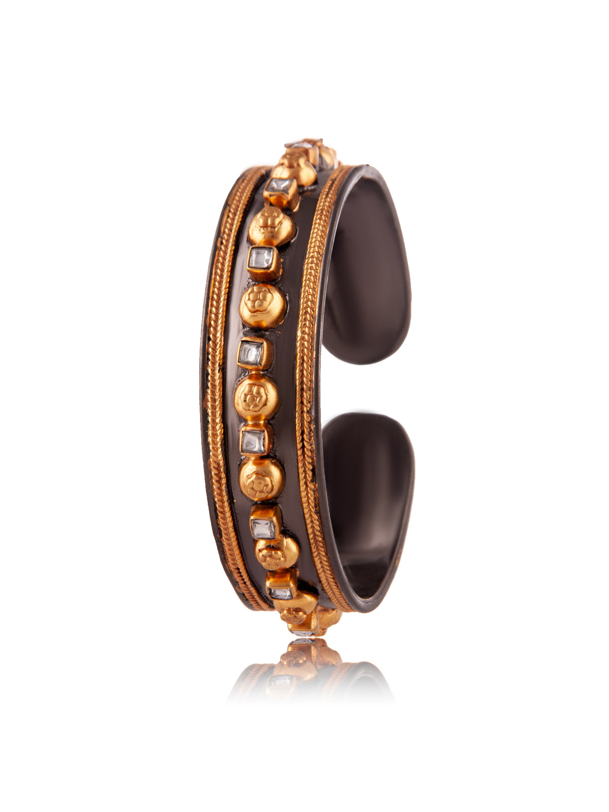 Kalbeliya Gold Kundan Cuff view 3