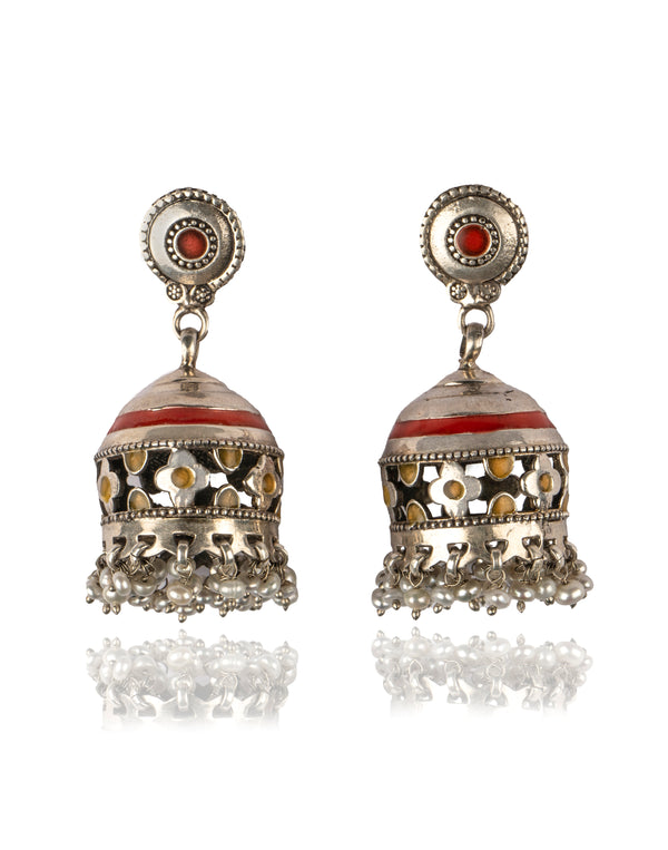 925 Sterling Silver Jhumki with Pearls alternate