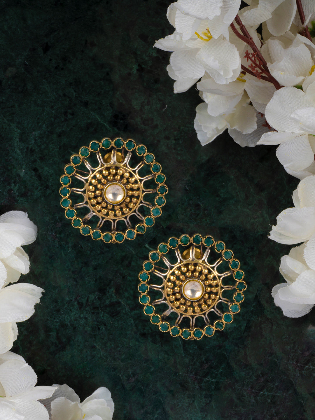 925 Sterling Silver Gold Plated Studs view 3