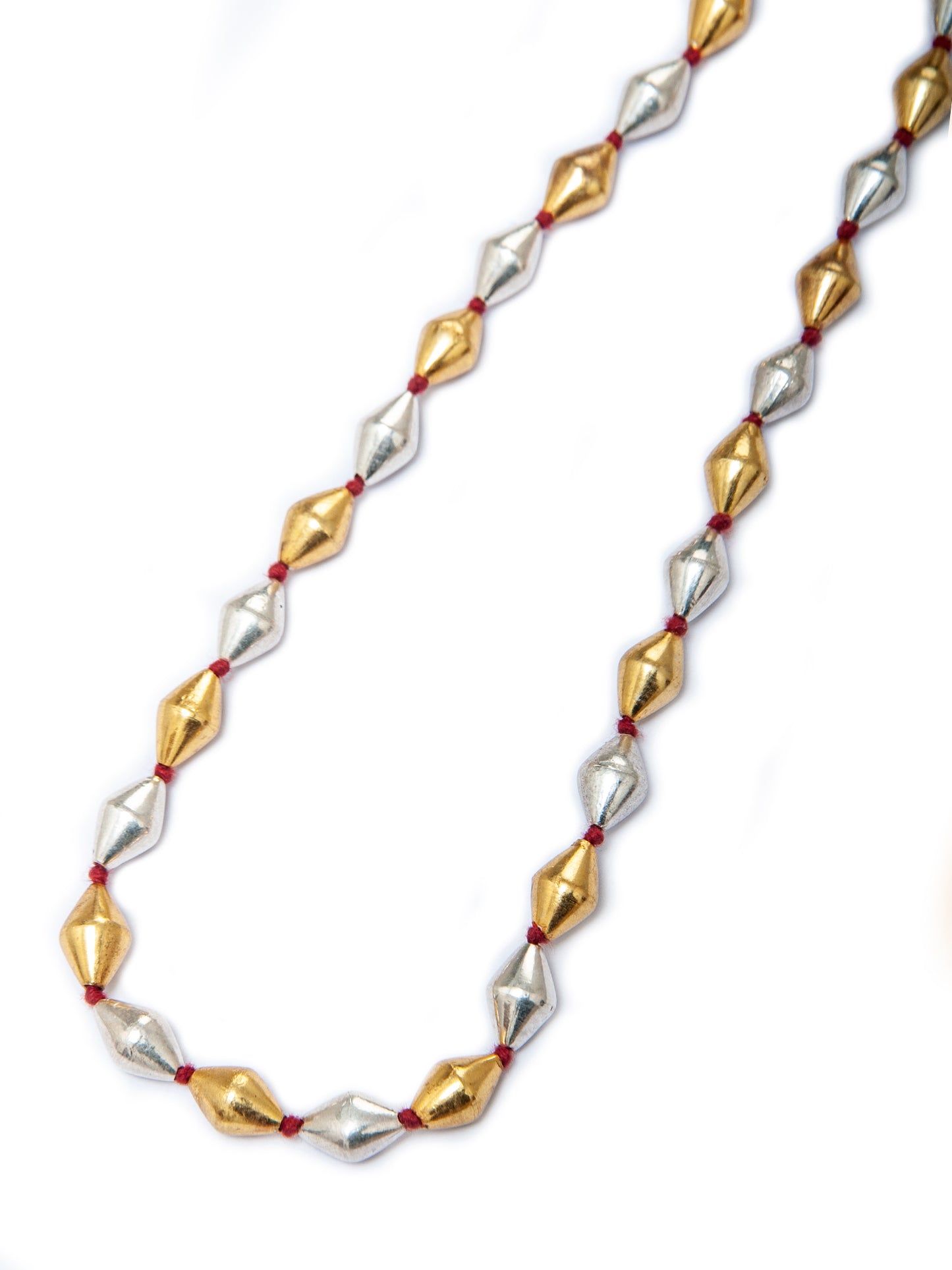 925 Sterling Silver Two Tone Big Dholki Necklace