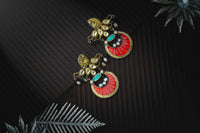 Silver Gold Plated Chandbali with Kundan view 3