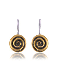 Small Gold Plated Floral Danglers view 1