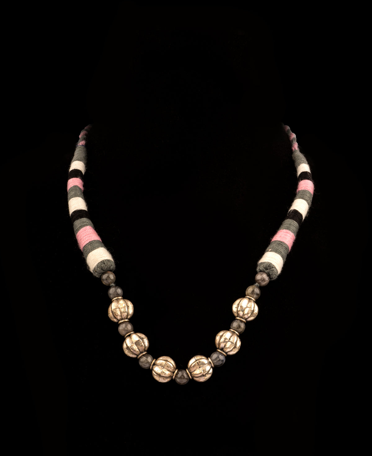 925 Sterling Silver Multicolored Beaded Necklace view 1