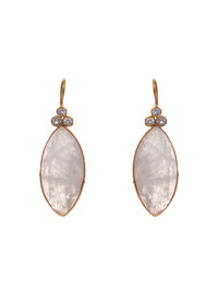 Gold Plated Rainbow Moonstone Danglers view 3