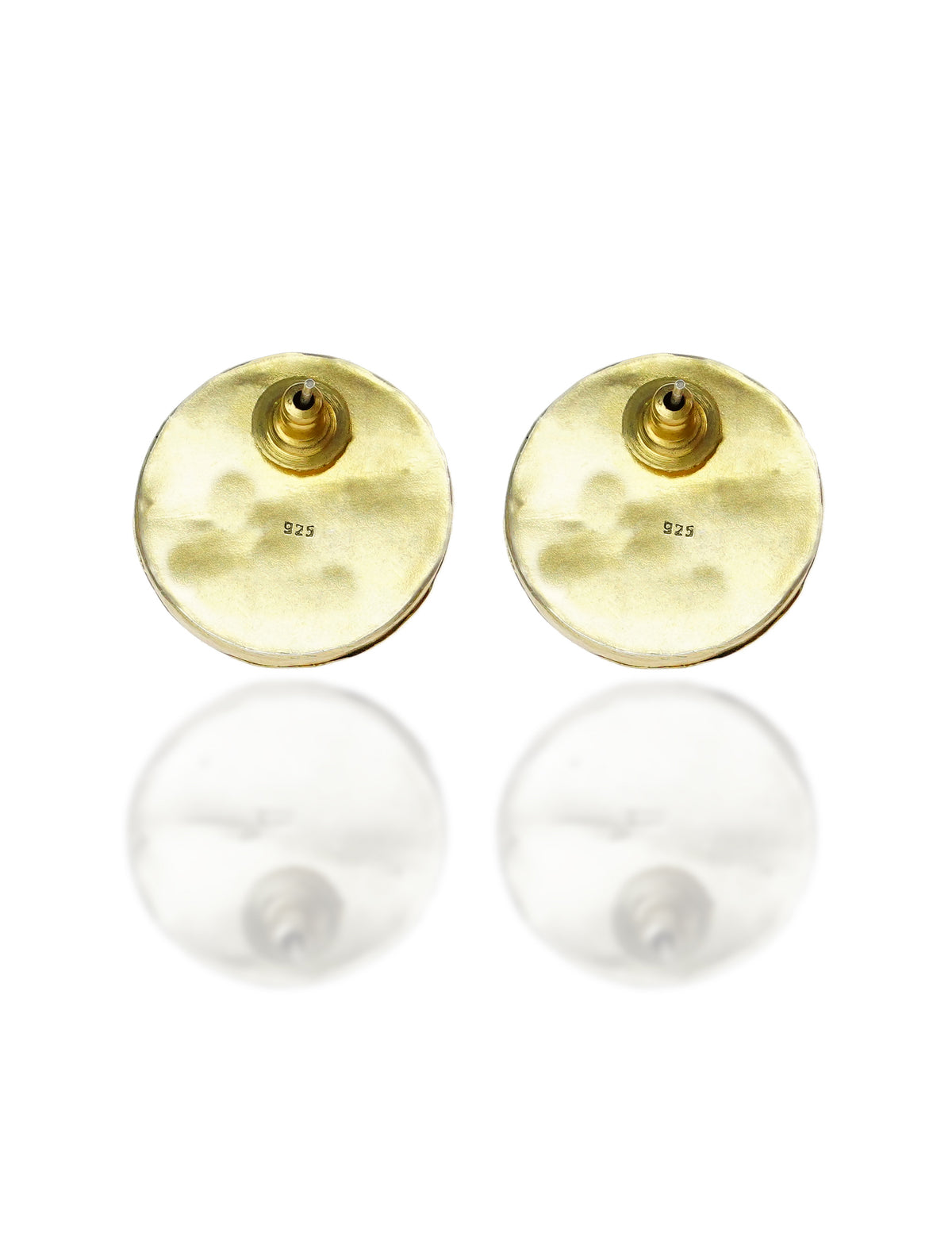 925 Silver Gold Plated Turquoise Flower Studs view 2