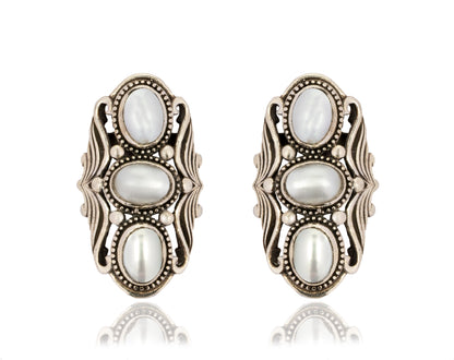 925 Sterling Silver Rawa Studs with Pearls