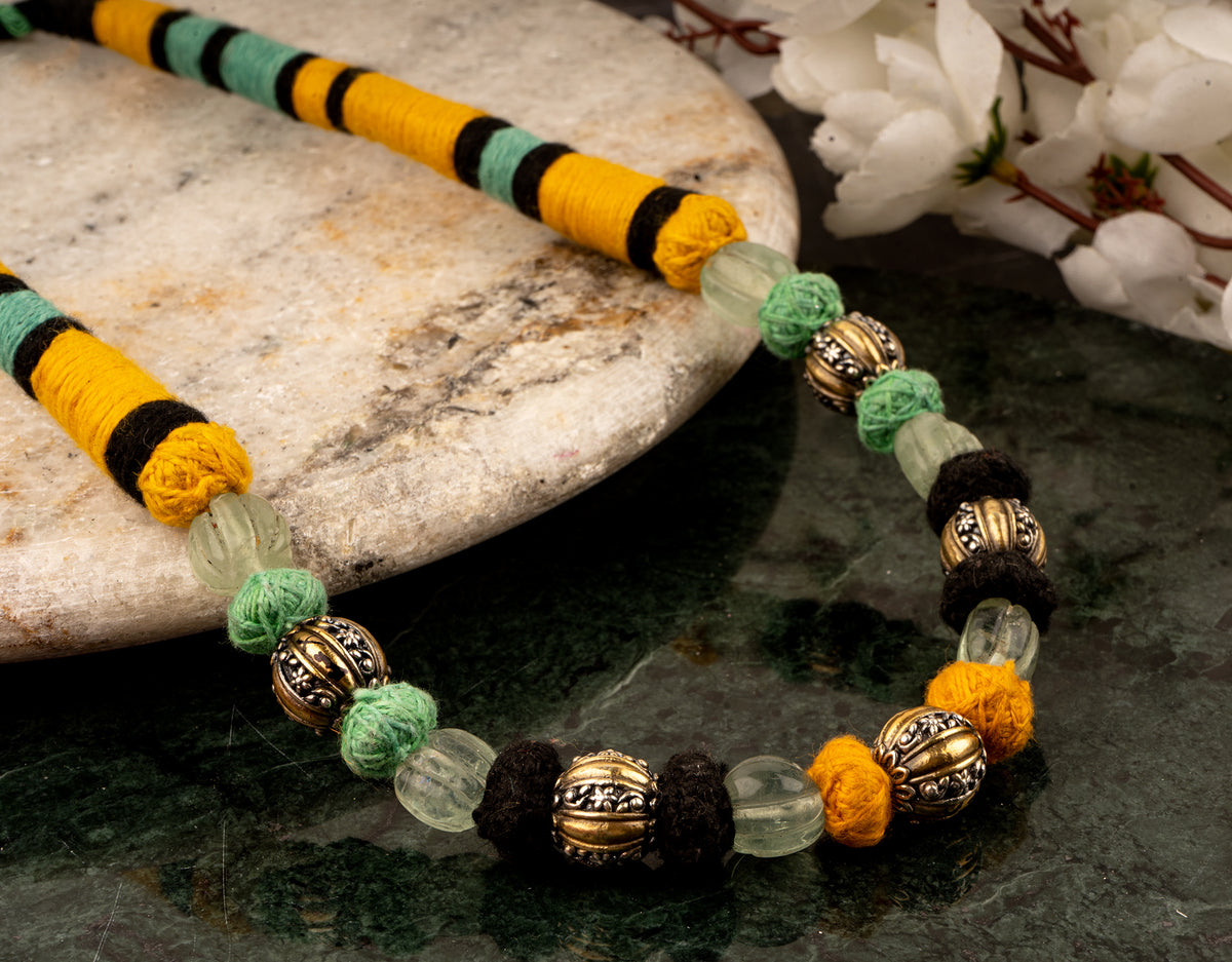 925 Sterling Silver Two Tone Beaded Necklace view 5
