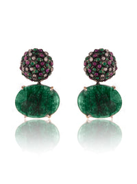 Aurora Black Green Studs view 3