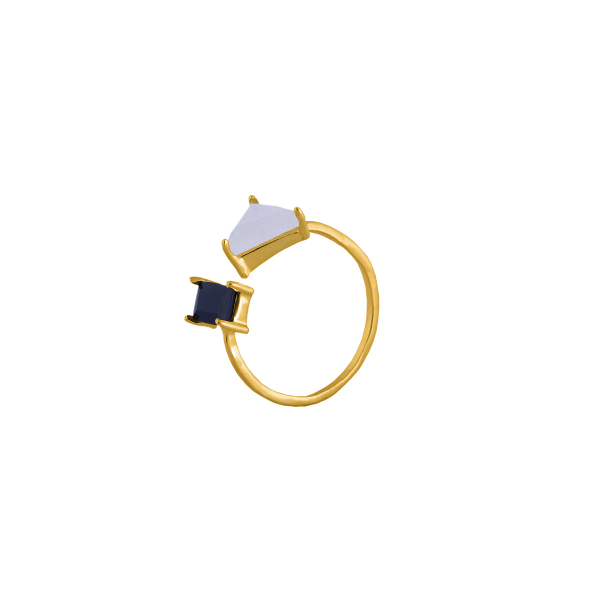 925 Silver Gold Plated Triangle Ring view 3