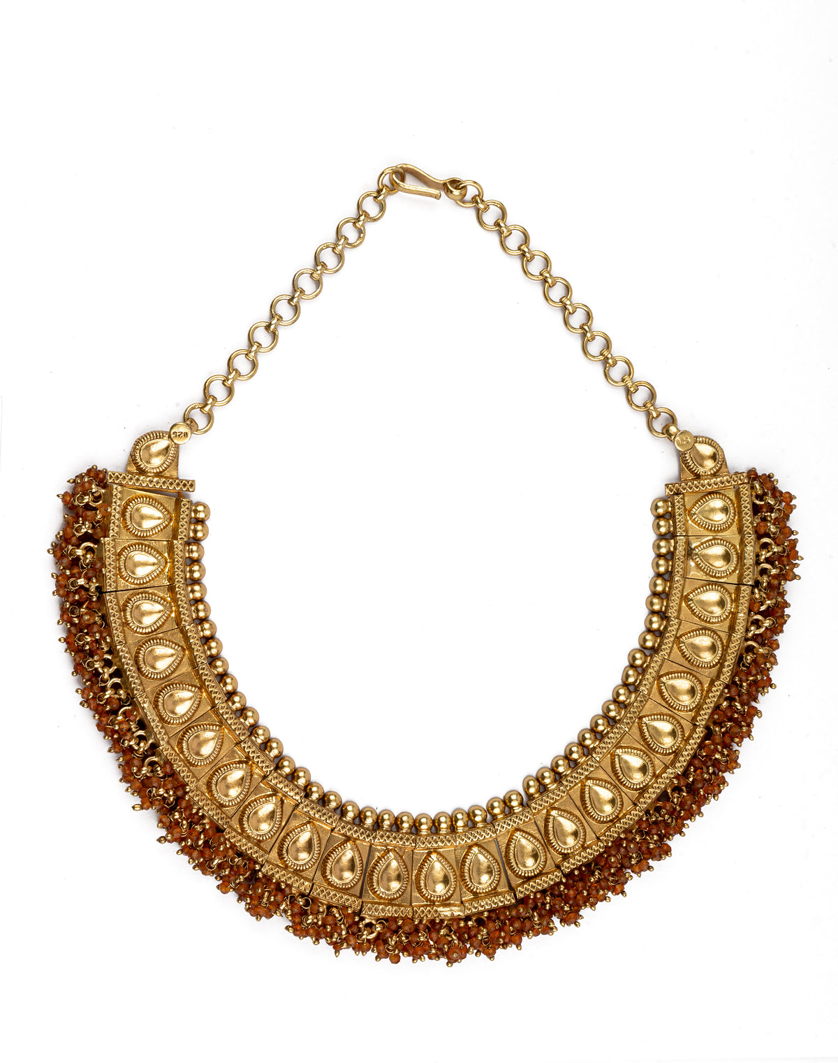 925 Sterling Silver Gold Plated Statement Necklace view 3