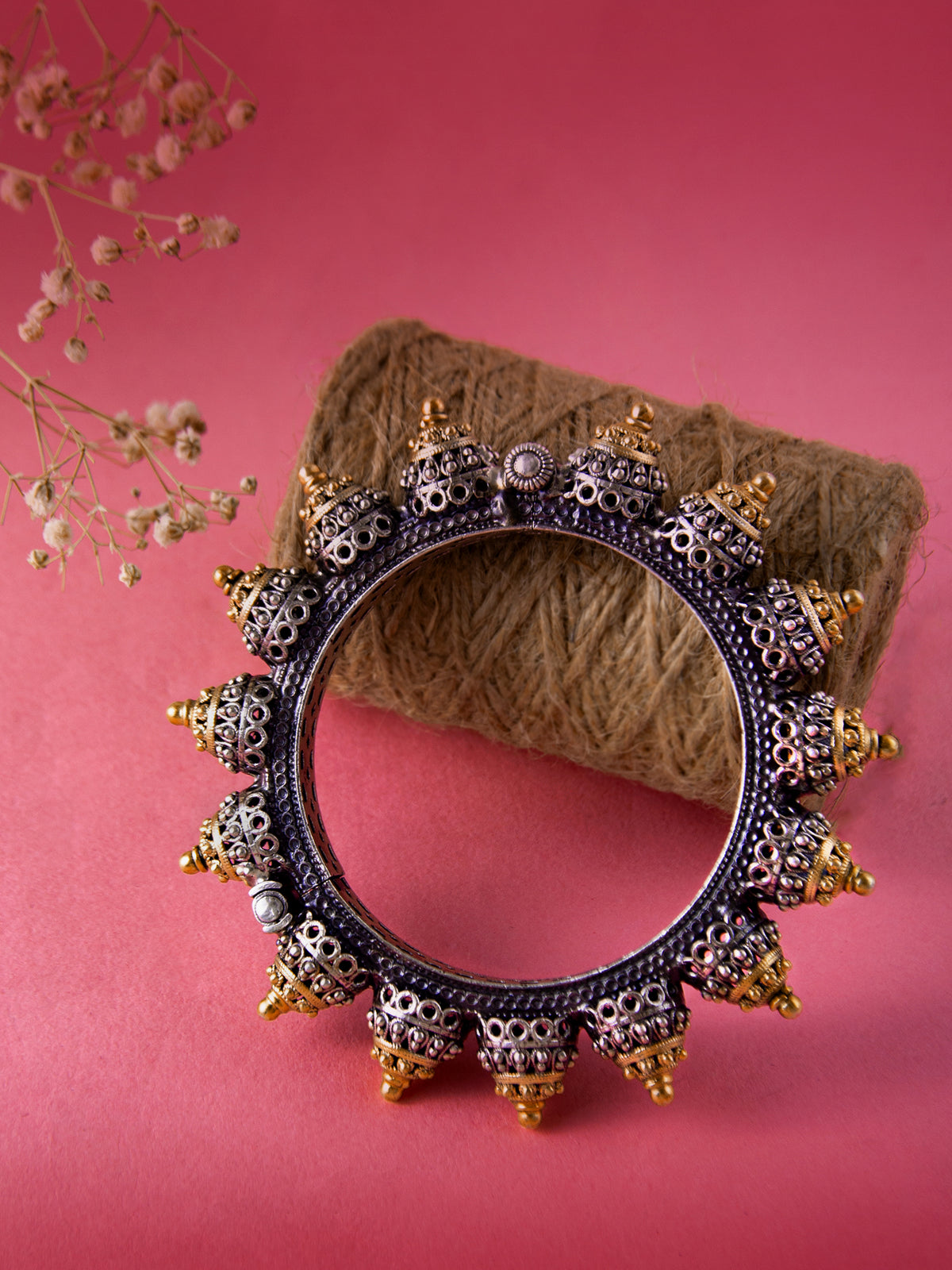 Svarnam Statement Two Tone Bangle view 1