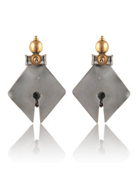 925 Sterling Silver Two Tone Statement Earrings view 5