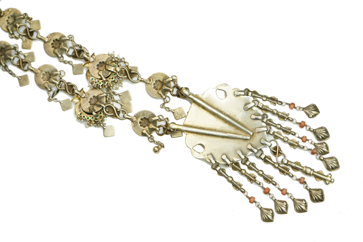 925 Silver Two Tone Tribal Oxidized Necklace view 4