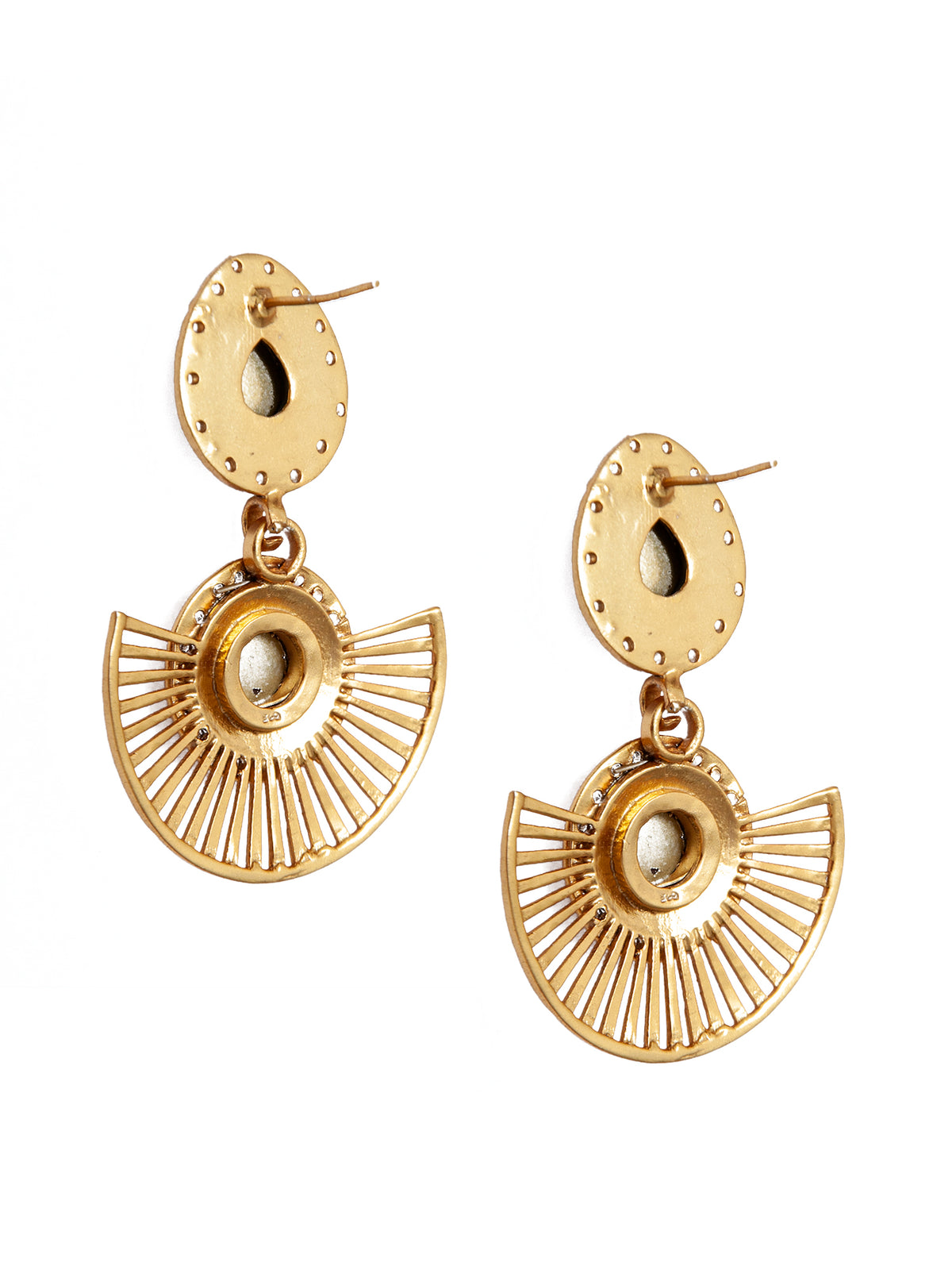 925 Sterling Silver Gold Plated Multicolored Kundan Earring view 5
