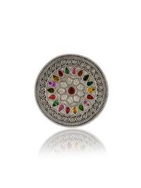 Tourmaline Fine Rawa Work Adjustable Ring view 2