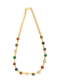 Multicolored Gold Plated Necklace view 1
