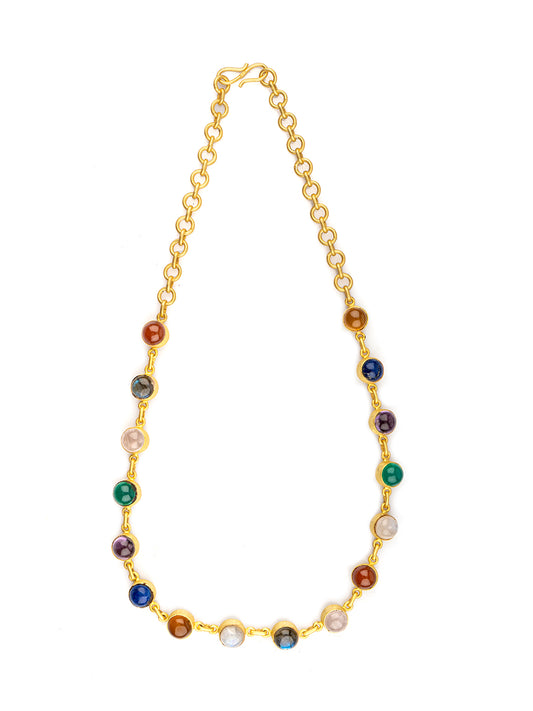 Multicolored Gold Plated Necklace
