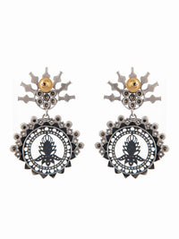 925 Sterling Silver Statement Kundan Earrings view 5