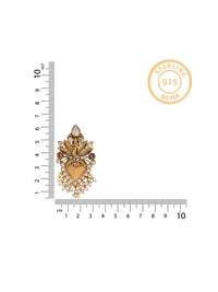 925 Sterling Silver Gold Plated Kundan Twin Peacock Earringss view 5