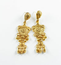 Floral Gold Earrings view 2
