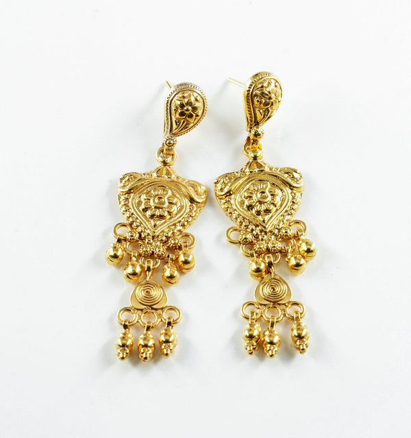 Floral Gold Earrings alternate