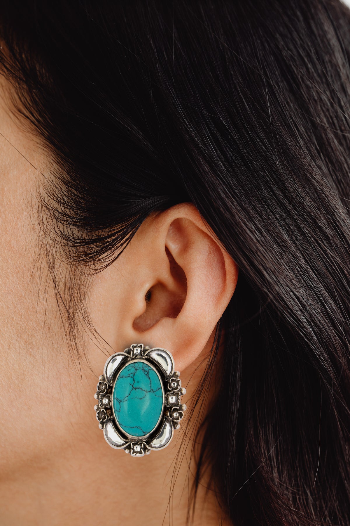925 Sterling Silver Turquoise Studs view 3